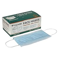 Ticare Face Masks, 3 Ply Disposable with Ear Loops, ASTM Level 3, Box of 50
