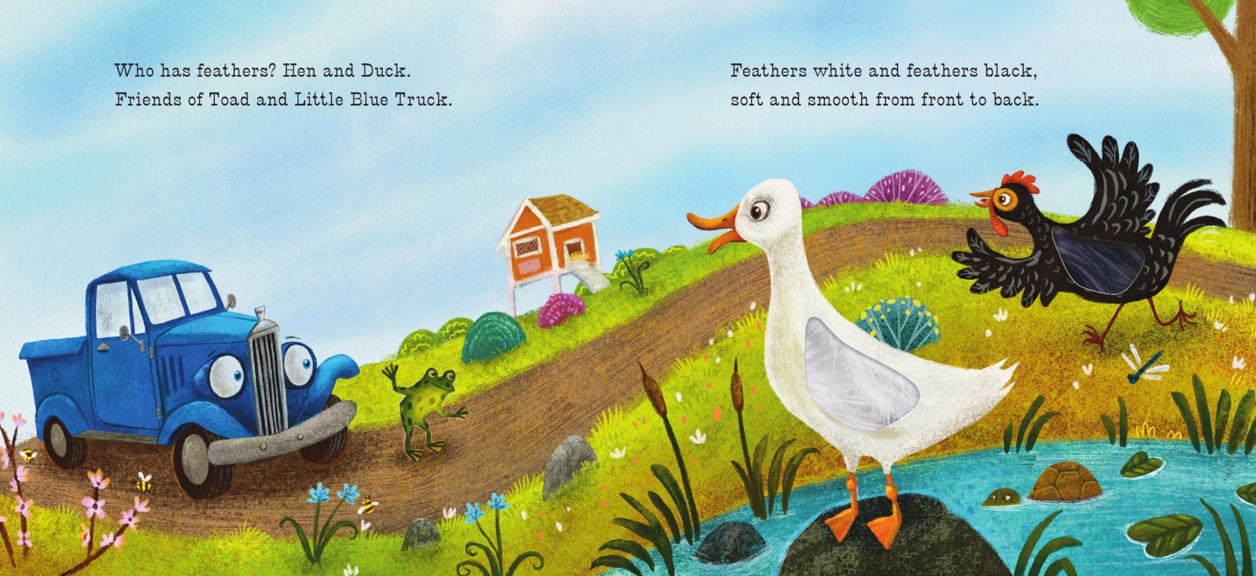 Little Blue Truck Feeling Happy: A Touch-and-Feel Book