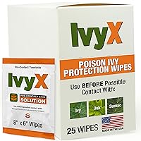 Ivy X Pre-Contact Poison Ivy Protection Wipes - Pack of 25 Single-Use Poison Ivy Prevention Wipes - Blocks Poison Ivy, Poison Oak, & Poison Sumac Oils From Causing Itchy Rashes