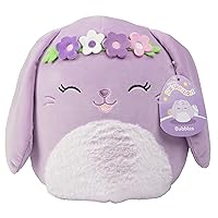 Squishmallows 10-Inch Bubbles The Purple Bunny with Flower Crown -Official Jazwares Plush - Collectible Soft & Squishy Stuffed Animal Toy - Add to Your Squad - Gift for Kids, Girls & Boys