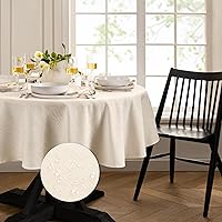 Elrene Home Fashions Continental Solid Texture Water and Stain Resistant Tablecloth, 90