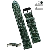 Handmade Alligator Leather Watch Band Men Quick Release Premium Crocodile Strap Stingray Ostrich Replacement Silver Buckles 18mm 19mm 20mm 21mm 22mm 24mm