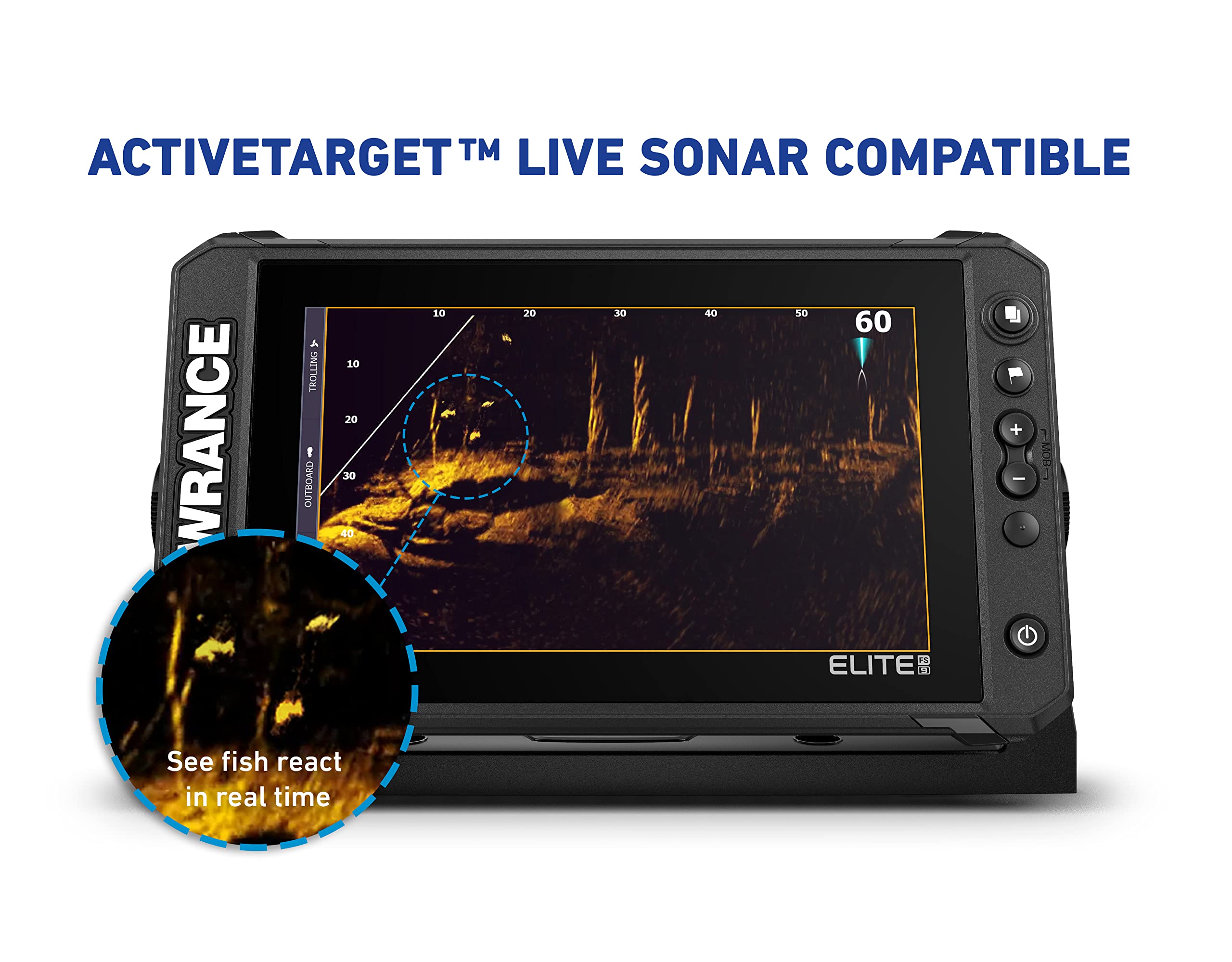 Lowrance Elite FS 9 Fish Finder (No Transducer) with Preloaded C-MAP Contour+ Charts