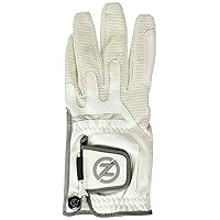 Zero Friction Men’s Compression Fit Theratec Golf Glove, Non Wrist Wrap, Left Hand, White