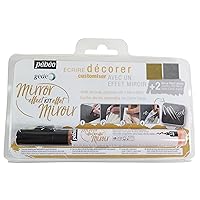 Pebeo Gedeo, Mirror Effect Kit, 1.2 mm Gilding Paste Marker + 2 Mirror Effect Sheets