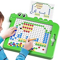 FFTROC Dinosaur Magnetic Puzzle Board, Montessori Toys for 3 4 5 6 Year Old Boys Girls, Magnetic Pen and Beads, Educational Toys for Kids Gifts