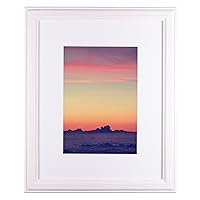 Craig Frames Wiltshire 236, Simple White Hardwood Picture Frame with Single White Mat - Displays a 18 x 24 Inch Print with the Mat or 22 x 28 Inch without the Mat