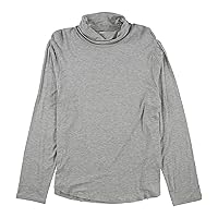 Calvin Klein Womens Curved Hem Pullover Blouse, Grey, Large