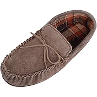 SNUGRUGS Men's Slippers With Tartan Style Full Cotton Lining And Rubber Sole