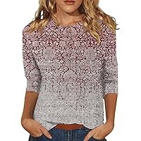 Womens V Neck Lace Crochet Flowy 3/4 Sleeve Casual Shirts Blouses Tops Lace Tank Tops for Women Womens Fall Tops