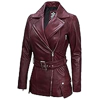 Blingsoul Leather Jacket Women - Real Lambskin Long Womens Leather Jacket