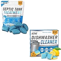 ACTIVE Dishwasher Cleaner And Septic Tank Treatment Pods Bundle - Includes 12 Month Supply Dishwasher Deodorizer & Septic Tank Treatment Pods