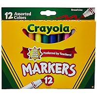 Crayola CRA-58-7712 Classic Non-Washable Marker, Broad-Line, 12 Colors/Set
