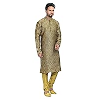 Shreyanvi Indian Ethnic Traditional Engagement Wedding Party Wear Kurta Pyjama Tunic Churidar Suit Set For Men