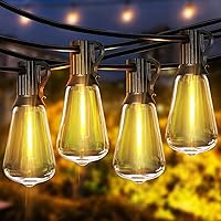 PARTPHONER LED Outdoor String Lights, 120FT Patio Lights with 64 Shatterproof ST38 Vintage Edison Bulbs, 2700K Dimmable Waterproof Outside Hanging Lights for Porch Backyard Deck Balcony Party Decor