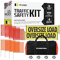 DC Cargo Magnetic Oversize Load Sign Kit - DOT Compliant, Durable and Visible Signs for Hauling Oversize Loads on Trucks - Comprehensive Set for Safe and Easy Use - With Wood Dowel and Wire Loop Flags