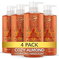 Hydrating Liquid Hand Soap, Almond Scent, Made with Plant Based Cleansers, 15.5 oz (Pack of 4)