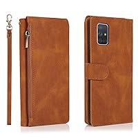 Premium PU Leather Case for Samsung Galaxy A71 4G,Flip Case with Kickstand Protective Cover [Full Protect][Card Holder] [Wrist Strap]