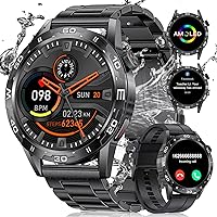 Smart Watch for Men(Answer/Make Call), Alexa Built in, 1.43'' HD AMOLED Always on Display Smartwatch, 123 Sport Modes, 400mAh Fitness Watch with Heart Rate/Sleep Monitor for Android iOS