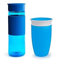 Munchkin® Miracle® 360 Spill Proof Sippy Cups, 24 and 10 Ounce, 2 Pack, Blue – Toddler and Adult Set