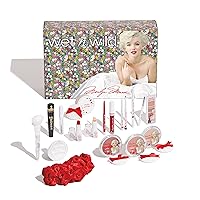 Marilyn Monroe Collection PR Box - Makeup Set with Versatile Brushes, Buildable & Blendable Palettes, Vibrant Colors, & Lip Glosses for Unique Looks, Cruelty-Free & Vegan