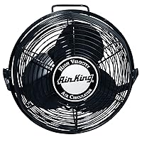Air King 9312 Powder-Coated Steel Multi-Mount Wall Fan, Black