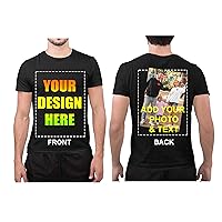 Add Your Own Text Design Custom Personalized Front and Back Adult T-Shirt Tee