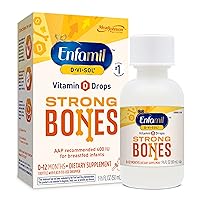 Enfamil Baby Vitamin D-Vi-Sol Liquid Supplement Drops for Infants, Supporting Strong Teeth & Bones in Newborn Babies, Easy-to-Use, Gluten-Free, 50 Day Supply, Dropper Bottle