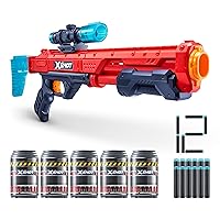 Excel Hawk Eye (5 Shooting Targets + 12 Darts) by ZURU, X-Shot Red Foam Dart Blaster, Toy Blaster, Detachable Targeting Scope, Toys for Kids, Teens, Adults (Red)