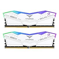 TEAMGROUP T-Force Delta RGB DDR5 Ram 96GB (2x48GB) 6800MHz PC5-54400 CL36 M-DIE Desktop Memory Module Ram for 600 700 Series Chipset XMP 3.0 Ready White FF4D596G6800HC36DDC01