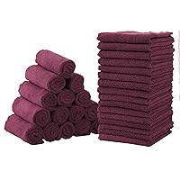 Baby Washcloths, Newborn Essentials Super Absorbent Baby Wipes, Gentle on Sensitive Skin for New Born Face, Baby Registry as Shower for Girls and Boys, Burgundy, 9x9 Inch (Pack of 32)