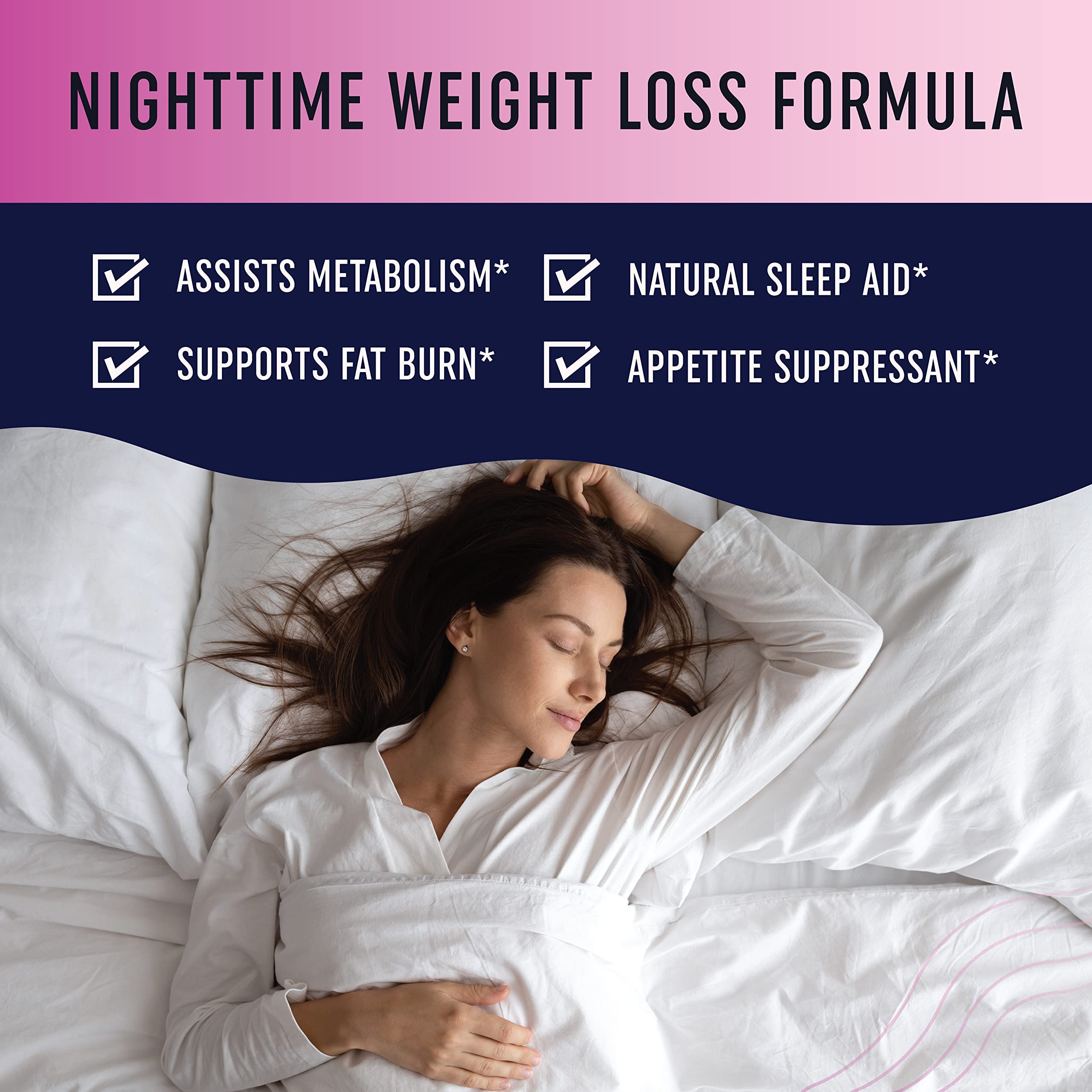 Night Time Fat Burner | Weight Loss Support for Women | Appetite Suppressant, Carb Blocker & Metabolism Booster | Nighttime Shred With Melatonin | Boost Weight Management Overnight | 60 Capsules