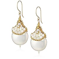 Fresh Water Pearl and Miyuki Pocketed Drop Earrings