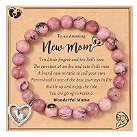 Tarsus New Mom Gifts for Women, 1st First Time Mothers Day Gifts for New Mom Mommy Mama to be Pregnancy Bracelet Heart Footprint Charm