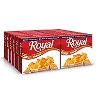 Royal Bilingual Gelatin, Fat Free Dessert Mix, Orange (12 - 2.8 oz Boxes)