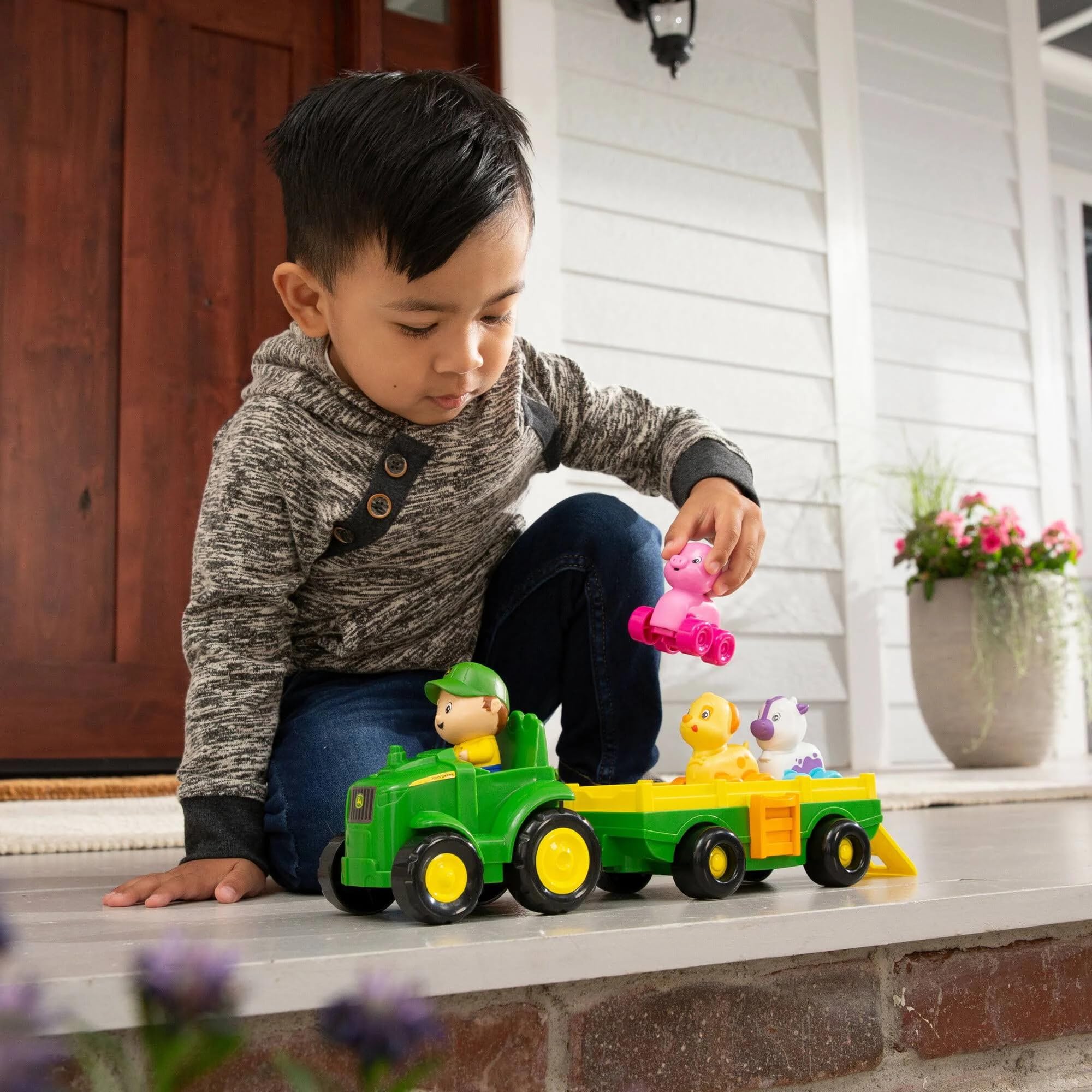 John Deere Animal Sounds Wagon Ride - Grow with Me Toy Ages 12m+