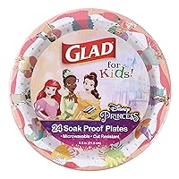 Glad for Kids Disney Princess “Magic is in All of Us” 8.5” Paper Plates | Disney Princess Paper Plates, Kids Snack Plates | Kid-Friendly Paper Plates for Everyday Use, 24 Ct