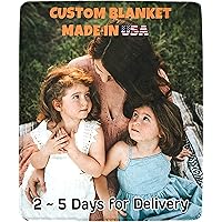 Custom Blanket with Photo Blanket Customized Picture Personalized Blanket Customize Image Blanket - Dog Memorial Blanket Birthday Gifts (1 Photos Collage, 80x60 inch)