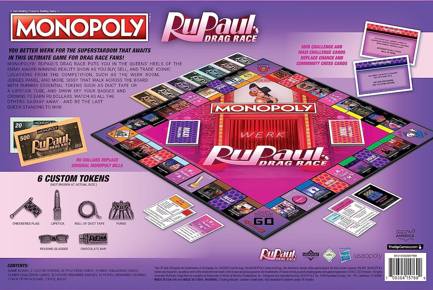 Monopoly RuPaul’s Drag Race | Officially Licensed Collectible Board Game | Play as Checkered Flag, Lipstick, Roll of Duct Tape, and More | Based On Hit Reality TV Series For 6 Players