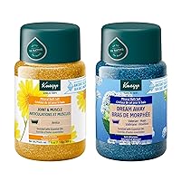 Kneipp Joint & Muscle Mineral Bath Salt with Arnica (17.6 oz) + Dream Away Mineral Bath Salt with Valerian & Hops (17.6 oz)