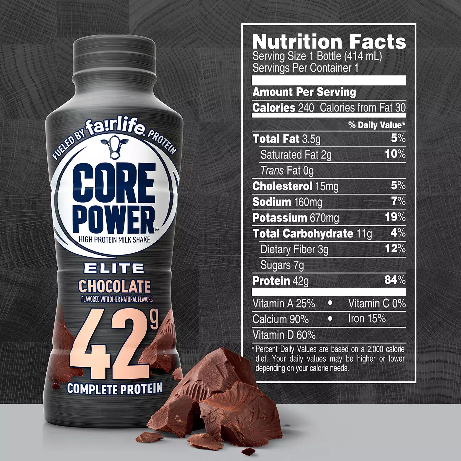 FAIRLIFE NUTRITION PLAN Core Power Elite 42g. Protein Shake, Chocolate (14 fl. oz, 8 pk.)