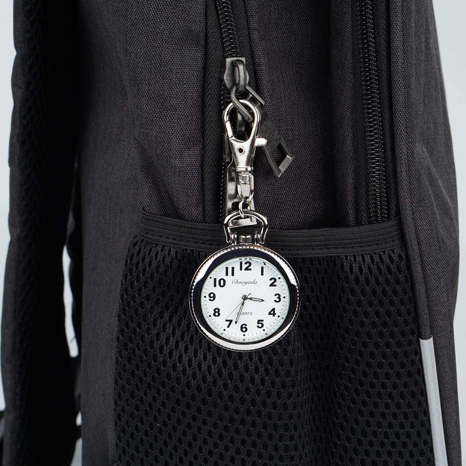 FUNGORGT Minimalist Ultra Thin Open Face Quartz Pocket Watch with Key Buckle Unisex Portable Unisex Pocket Watch
