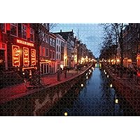 Jigsaw Puzzle for Adults Holland Red Light District Amsterdam Puzzle 1000 Piece Travel Souvenir