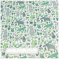 Polyurethane Laminate (PUL) Pre-Cut Fabric by The Meter. Waterproof and Breathable. Perfect for Cloth Diapers and Similar Projects. 1 Meter, Forest Critters Green