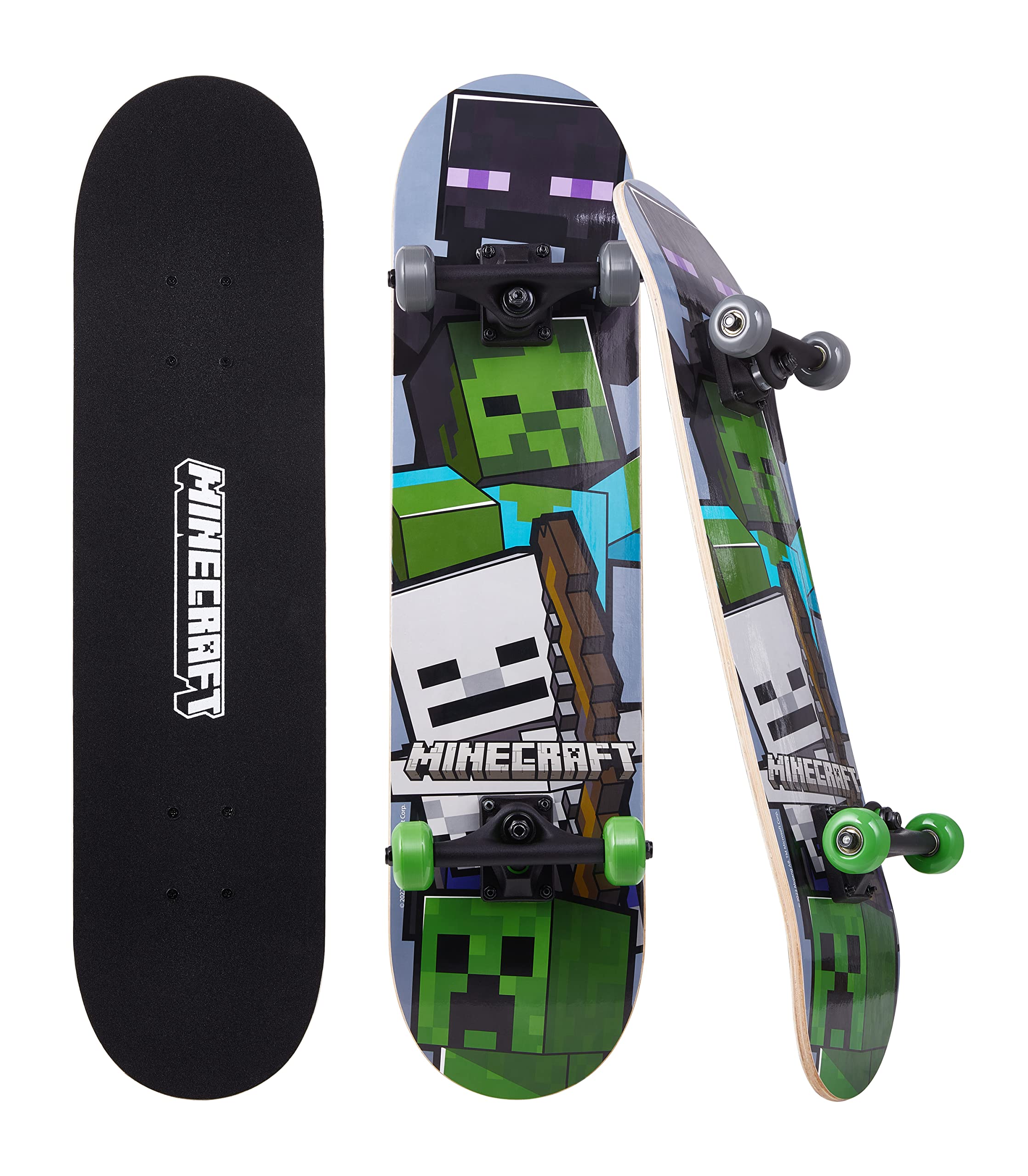 Minecraft 31 inch Skateboard, 9-ply Maple Deck Skate Board for Cruising, Carving, Tricks and Downhill