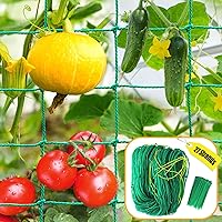Trellis Netting, Garden Netting for Trellis for Climbing Plants Outdoor, Plant Netting for Cucumber, Tomato, 27 Strands Nylon & 4x4 Inch Mesh, Grow Net for Fruits, Vegetables, Grape, Bean(6.6x4.9 FT)
