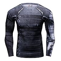 Men's Compression Sports Shirt Cool America Solider Running Long Sleeve Tee