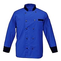 CF-97 Men's Chef Jacket/Chef Coat/Chef Uniform Black Collar & Cuff (Size-XXS-7XL, Multi-Color)