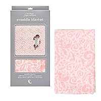 C.R. Gibson BLAN-24244 Pink Paisley 100% Cotton Muslin Swaddle Blanket for Newborns, 40
