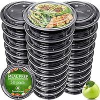 PrepNaturals 30 Pack Meal Prep Containers - 30 Pack of 24 Oz 100% BPA-free Plastic Food Storage Containers with Lids - Reusable Plastic Containers with Lids - Dishwasher Safe Lunch Containers